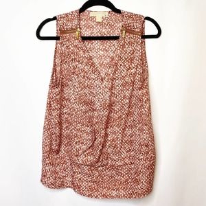 Michael Kors Faux Wrap Sleeveless Top Blouse